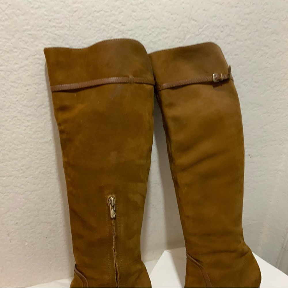 Antonio Melani Womens Brown suede Boots Tall Knee High Stacked Heels Size 9.5M - Picture 6 of 13